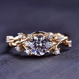Moissanite 1-Carat Round Cut Ring Size 7